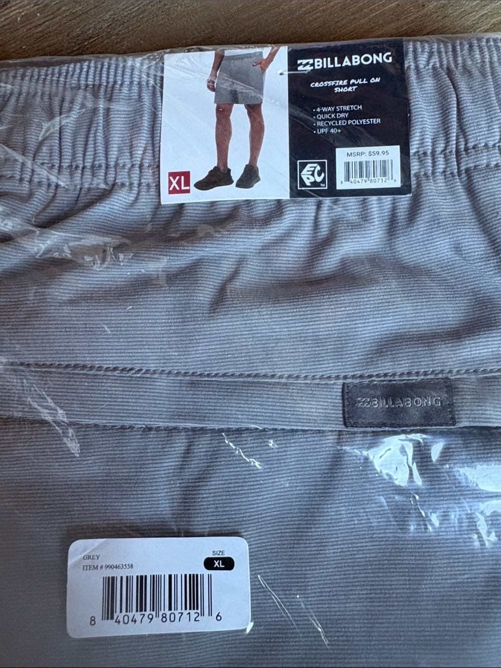 Billabong Men’s Light Grey Pull-On Hybrid Shorts